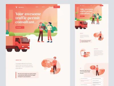 Traffico Landing Page for Figma  - Free template