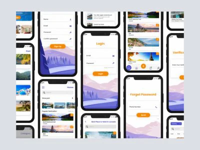 Travel App for Adobe XD  - Free template