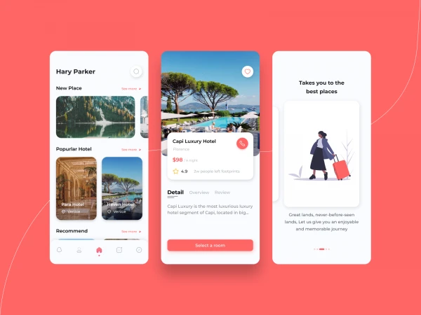 Travel Booking Mobile App  - Free template