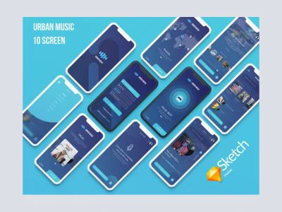 Urban Music UI Kit  - Free template