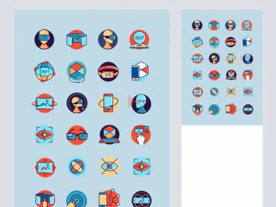 Virtual Reality Free Icon Pack  - Free template
