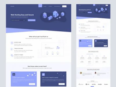 Web Hosting Landing Page for Adobe XD  - Free template