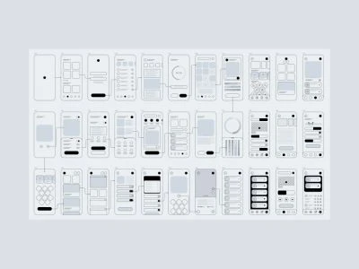Wireframes Free Mobile UI Kit for Figma  - Free template