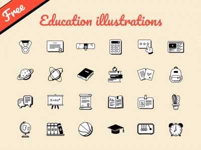 Education Icons Pack  - Free template