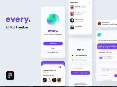 every. Social UI Kit  - Free template