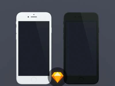 Flat iPhone 7 Mockups  - Free template