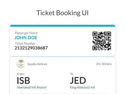 Flying Ticket Booking UI  - Free template