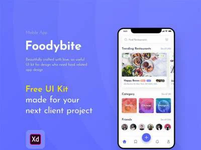Foodybite App Design  - Free template