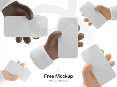3D Cartoon iPhone 12 Mockup  - Free template