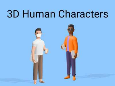 3D Humans Characters  - Free template