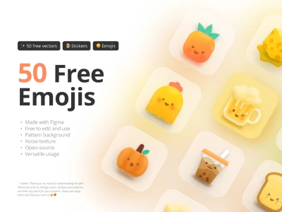 50+ Illustrated Emojis Icons Pack  - Free template