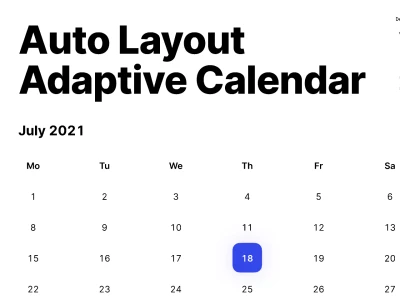 Adaptive Calendar Auto Layout  - Free template