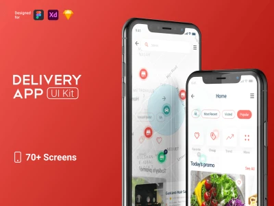 Delivery App UI Design  - Free template