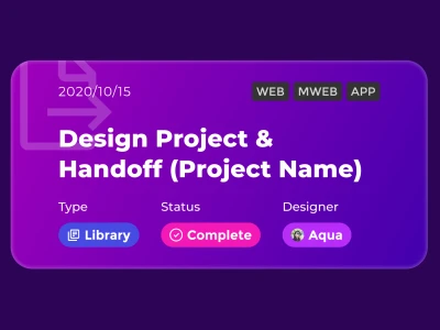 Design Project & Handoff Documentation  - Free template