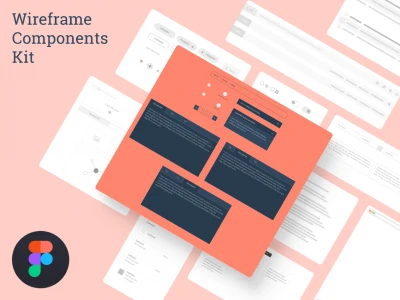 Desktop Wireframe Components  - Free template