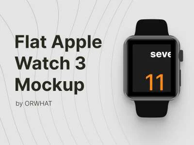Flat Apple Watch 3 Mockup  - Free template