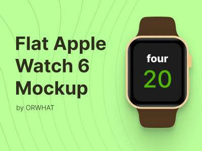 Flat Apple Watch 6 Mockup  - Free template