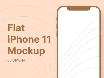 Flat iPhone 11 Mockup  - Free template
