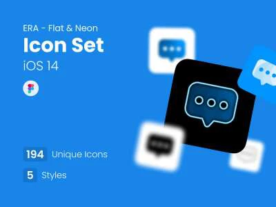 Flat & Neon App Icon Set  - Free template