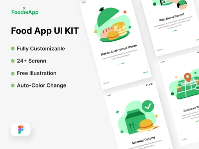 FoodieApp – Food UI Kit  - Free template