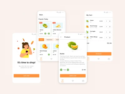 Grocery Shopping app  - Free template