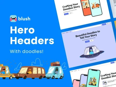 Hero Headers with Beep Beep Illustrations  - Free template
