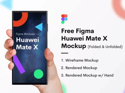 Huawei Mate X Mockup  - Free template