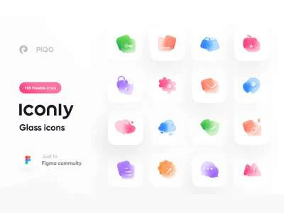 Iconly 2 – Glass Icons  - Free template