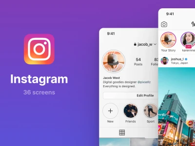 Instagram UI Screens  - Free template