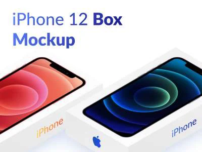 iPhone 12 Box Mockup  - Free template