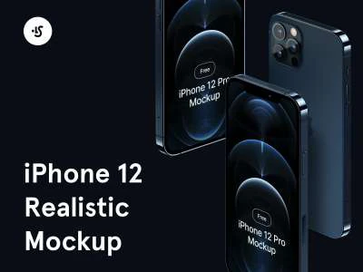 iPhone 12 Realistic Mockup  - Free template