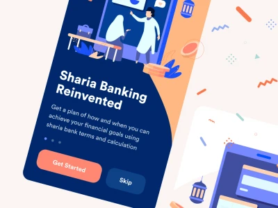 Islamic Finance App Illustration  - Free template