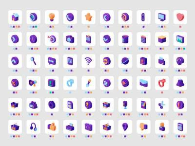 Isometric 3D Icons  - Free template