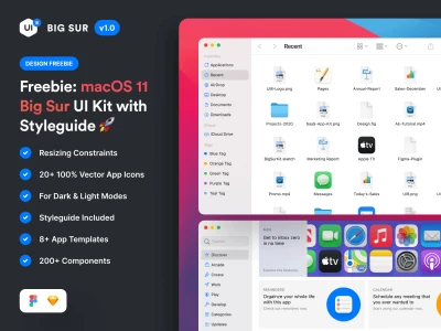 macOS Big Sur Web UI Kit  - Free template