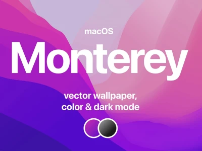 macOS Monterey Vector Wallpaper  - Free template