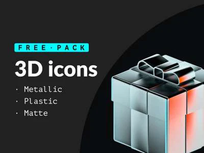 Metallic 3D Icons  - Free template