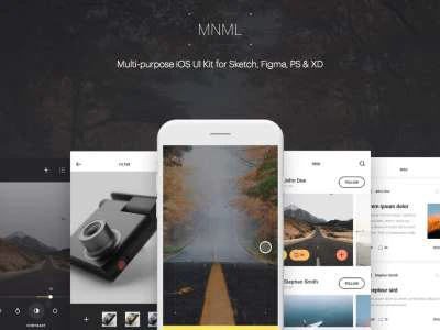 MNML iOS UI Kit  - Free template
