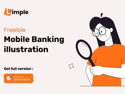 Mobile Banking Illustrations  - Free template