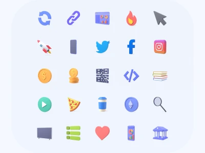 Multipurpose 3D Icons Pack  - Free template