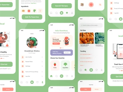 Nutrition App UI Kit  - Free template