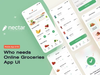 Online Groceries App UI  - Free template