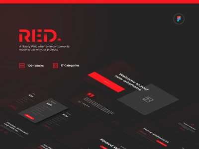Red Wireframe Kit  - Free template