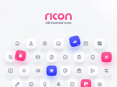 Ricon – Essential Interface Icons  - Free template
