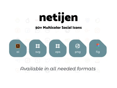 Social Icon UI Sets  - Free template