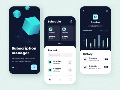 Subscription Manager App  - Free template