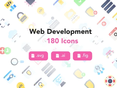 Web Development Icons  - Free template