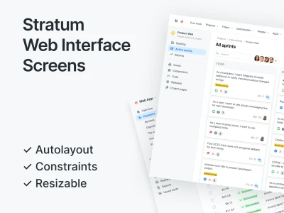 Web Interface Screens  - Free template