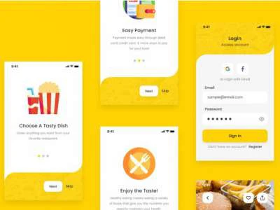 FREE Food Delivery UI Kit  - Free template
