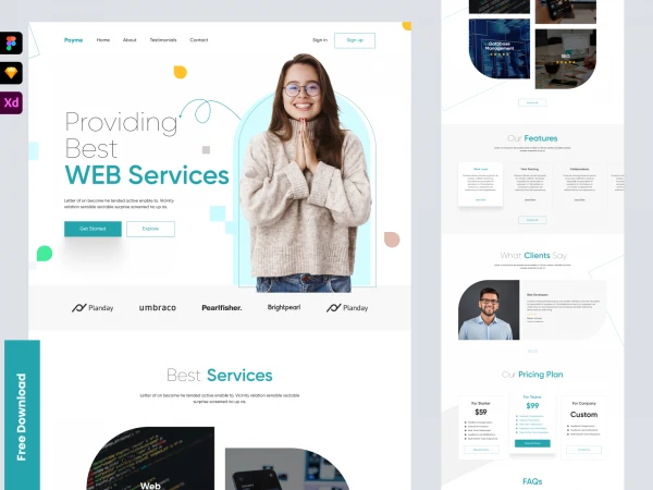 Freelancer/Agency Landing Page  - Free template