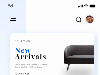 Furniture E-commerce App  - Free template